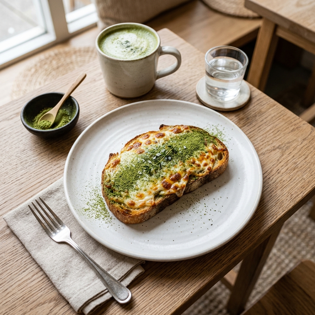Cheesy Bread Toast Matcha
